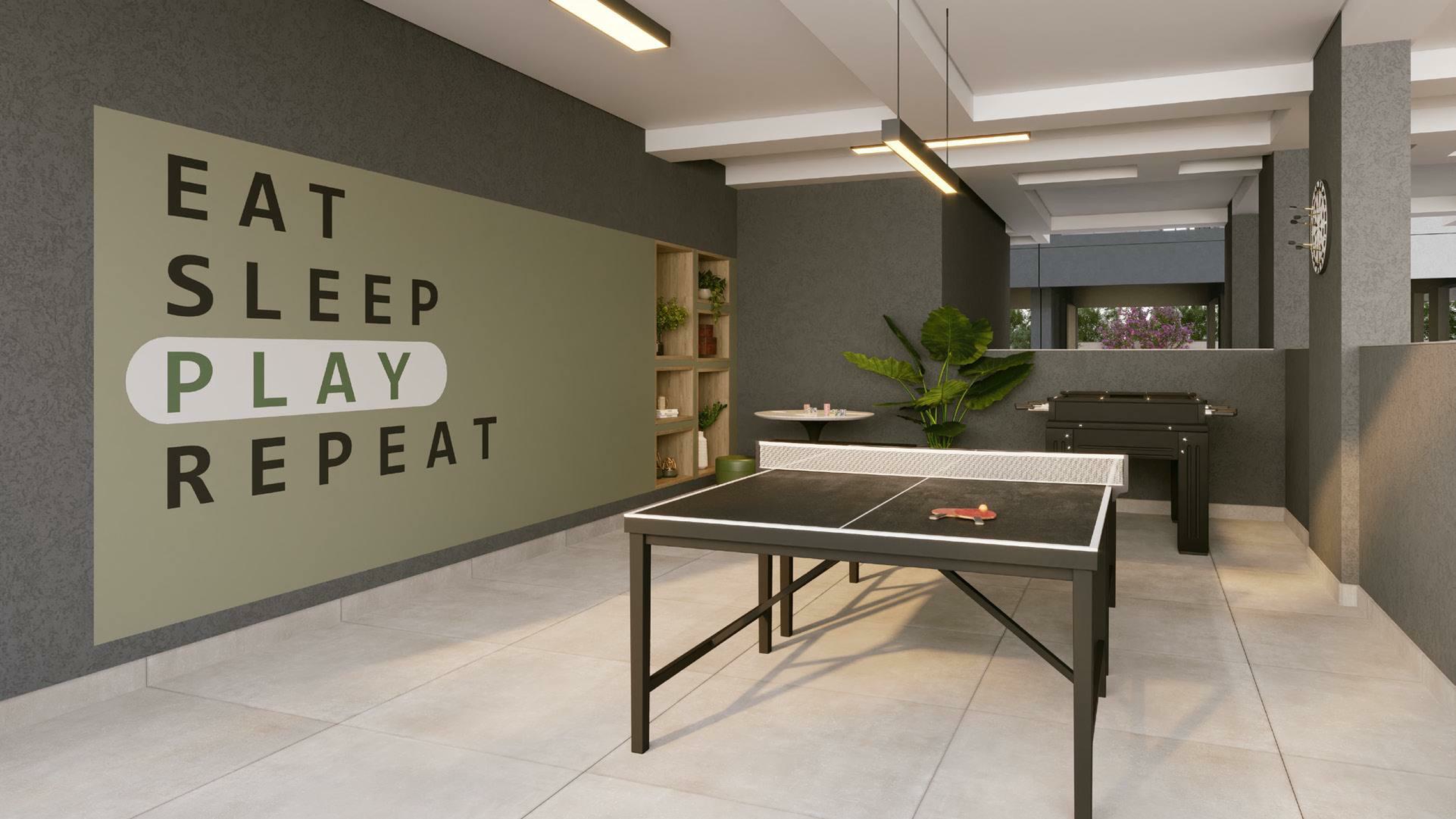 Foto do salão de festas do empreendimento One