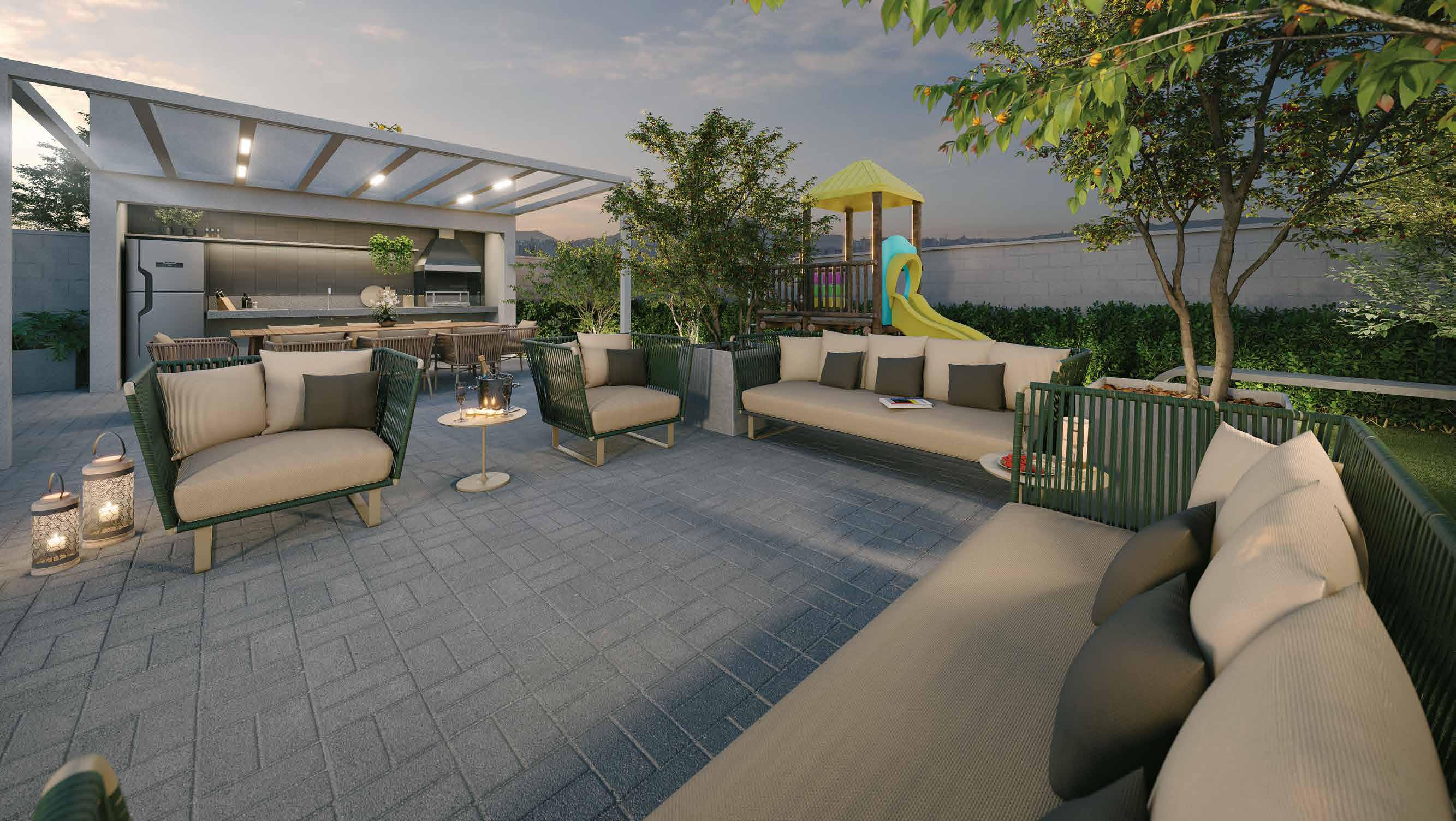 Foto do salão de festas do empreendimento One