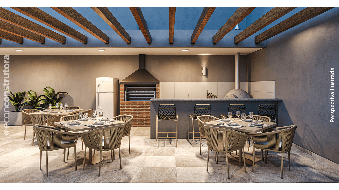 Foto do salão de festas do empreendimento One