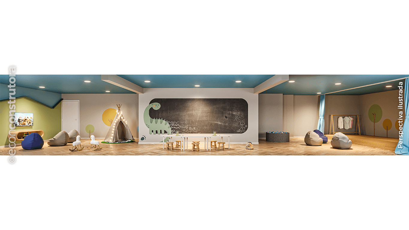 Foto do salão de festas do empreendimento One