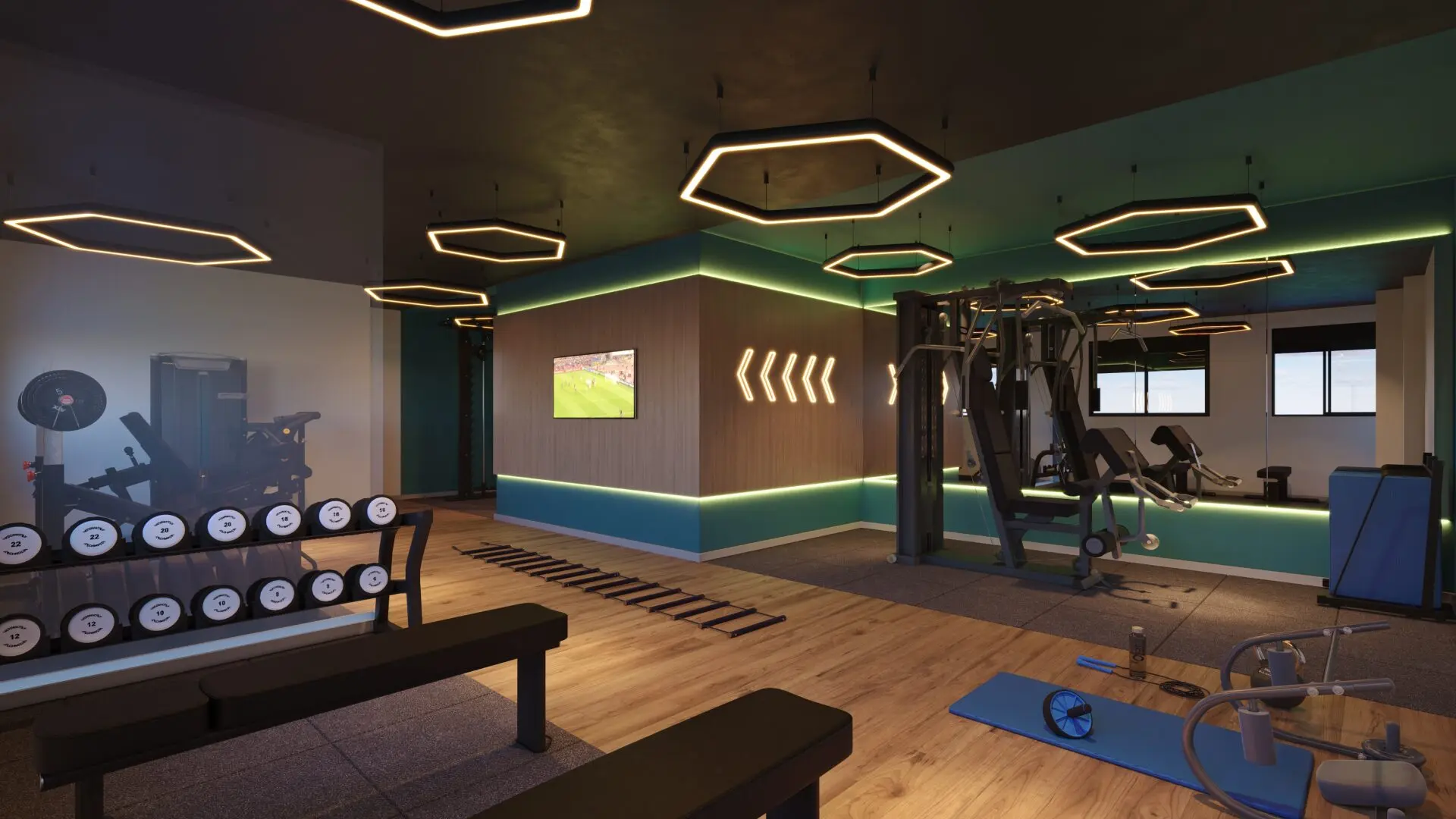 Foto do salão de festas do empreendimento One