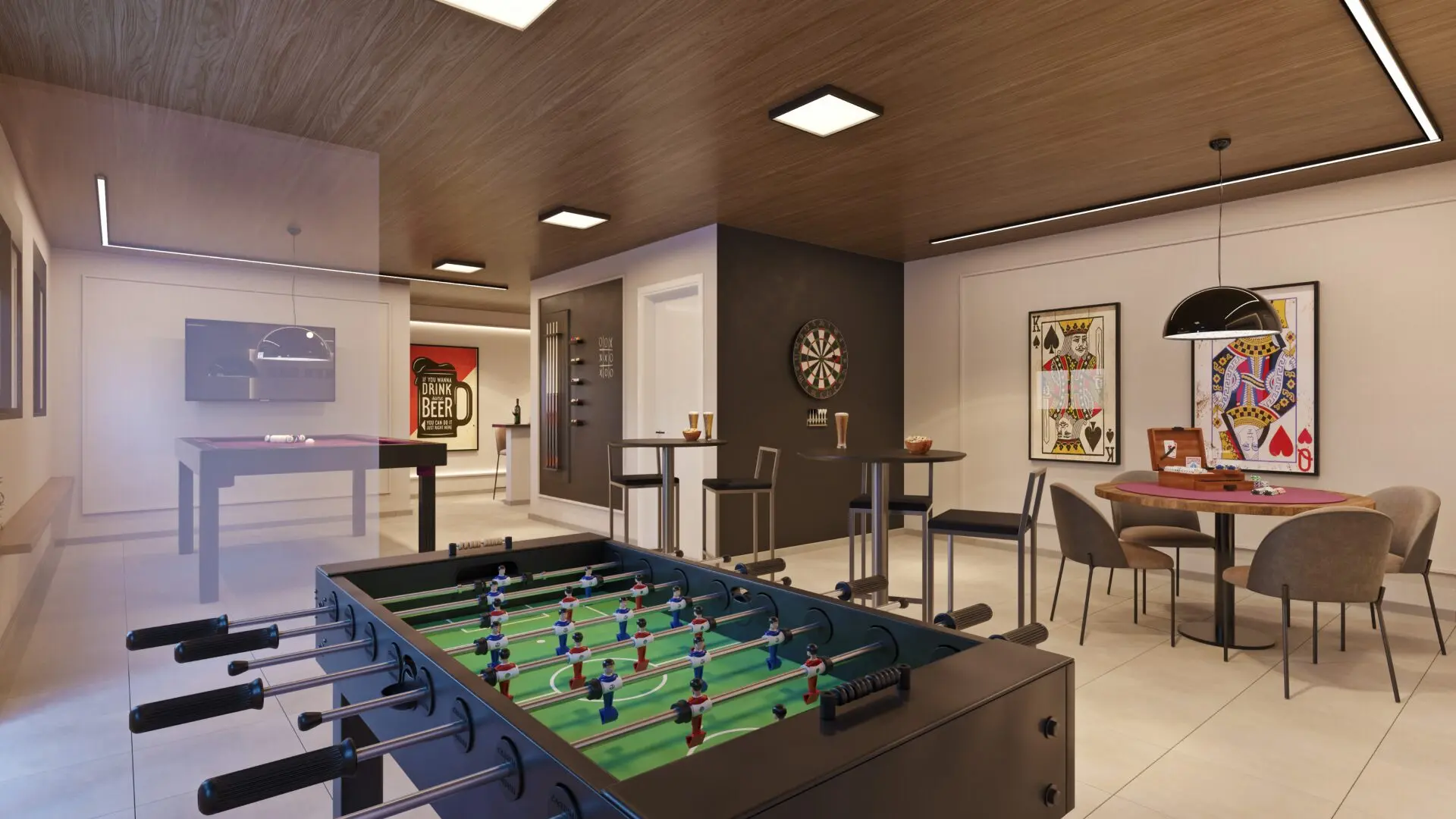 Foto do salão de festas do empreendimento One