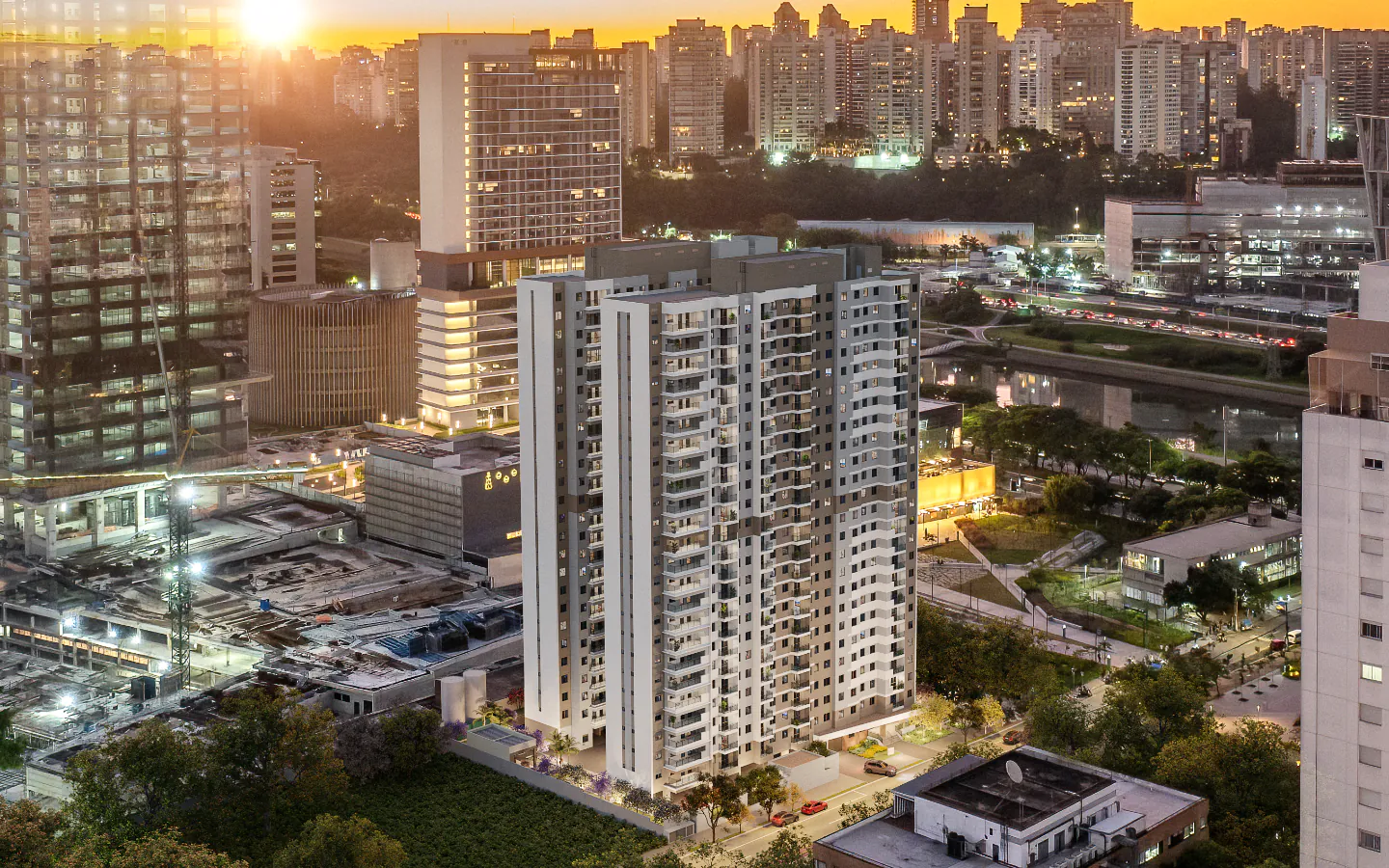 Foto do salão de festas do empreendimento One